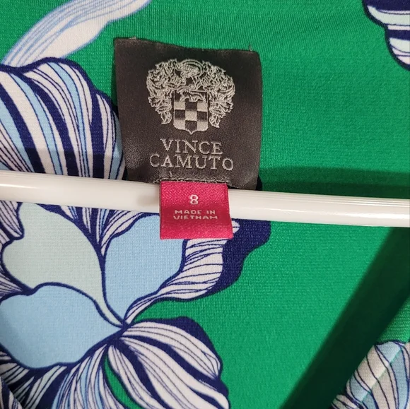 Vince Camuto Green Floral Wrap Dress Size 8 - Picture 3 of 5